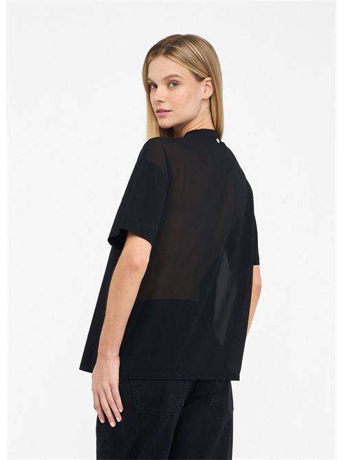 T-shirt con perle e strass LIU JO | CF5063J0088/22222